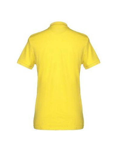Shop Bikkembergs Man Polo Shirt Yellow Size S Cotton, Elastane