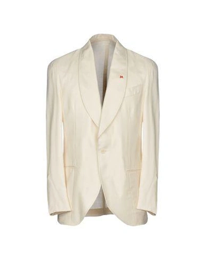 Shop Isaia Suit Jackets In White