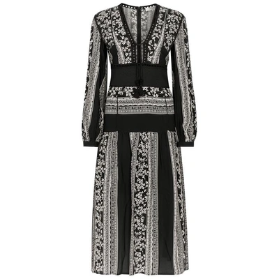 Shop Sea Ny Keely Printed Midi Dress In Black