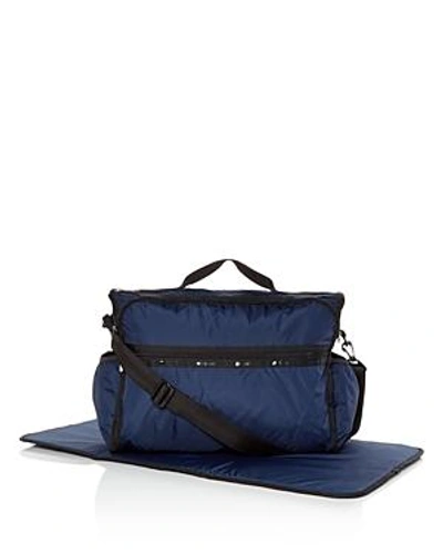 Shop Lesportsac Rebecca Convertible Diaper Bag In Navy Blue/silver