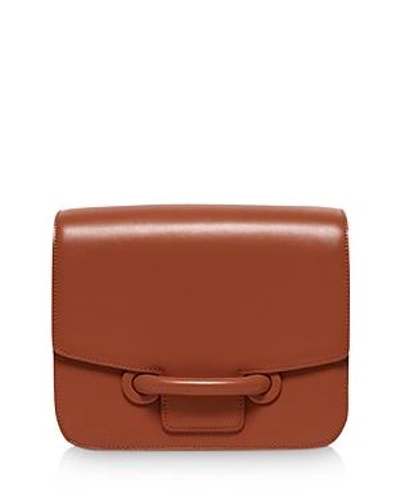 Shop Vasic City Medium Leather Shoulder Bag In Chestnut Brown