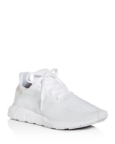 Shop Adidas Originals Women's Swift Run Knit Lace Up Sneakers In White/crystal White