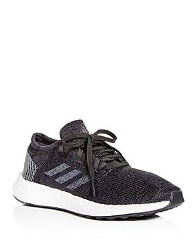 Shop Adidas Originals Women's Pureboost Go Knit Lace Up Sneakers In Black/gray