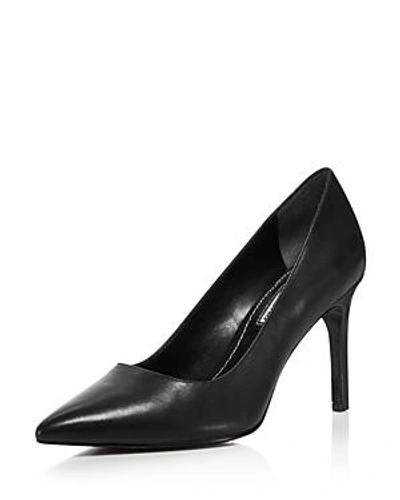 Shop Charles David Women's Denise Leather Pointed Toe High-heel Pumps In Black