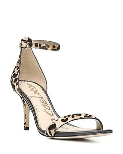 Shop Sam Edelman Women's Patti Open Toe Leopard-print Calf Hair High-heel Sandals In Sand Leopard
