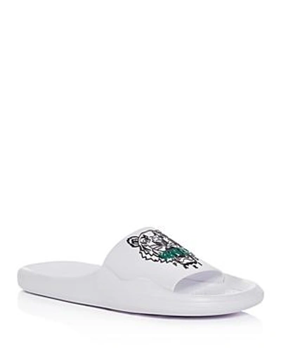 Shop Kenzo Women's Logo Pool Slide Sandals In White