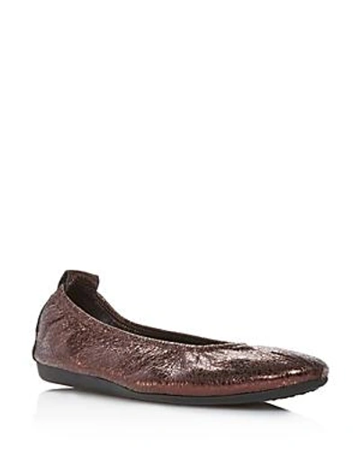 Shop Arche Women's Laius Metallic Leather Ballet Flats In Metallic Bronze