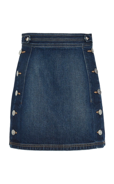 Shop Current Elliott Ballast Denim Skirt In Blue