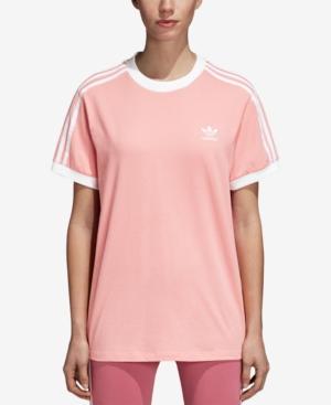 adidas 3 stripes tee pink