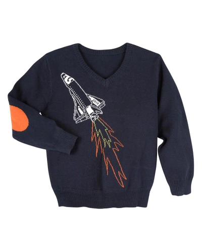 Shop Andy & Evan For Little Gentlemen Intarsia Spaceship Sweater In Nocolor