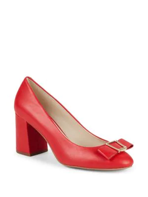 cole haan emory bow block heel pumps