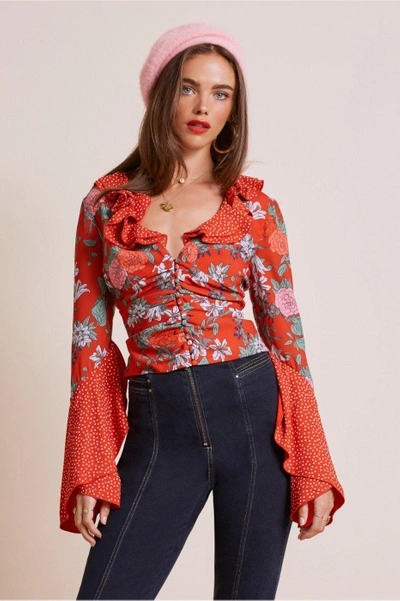Shop Finders Keepers Astral Top In Red Floral