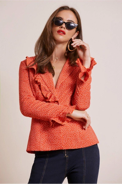 Shop Finders Keepers Solar Jacket In Red Polka Dot