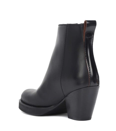 Shop Acne Studios Leather Ankle Boots In Black