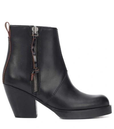 Shop Acne Studios Leather Ankle Boots In Black