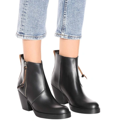 Shop Acne Studios Leather Ankle Boots In Black