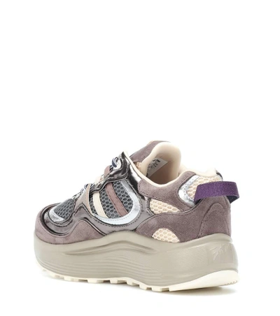 Shop Eytys Jet Turbo Suede And Leather Sneakers In Multicoloured