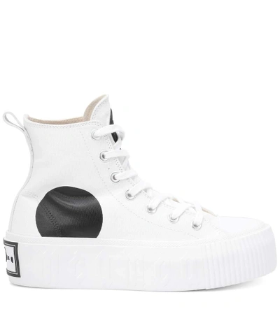 Shop Mcq By Alexander Mcqueen High-top Canvas Sneakers In White