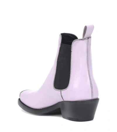 Shop Calvin Klein 205w39nyc Western Claire Leather Ankle Boots In Purple