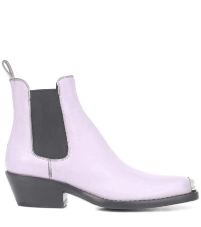 Shop Calvin Klein 205w39nyc Western Claire Leather Ankle Boots In Purple