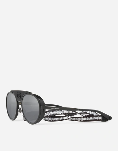 Shop Dolce & Gabbana Madison Sunglasses In Black