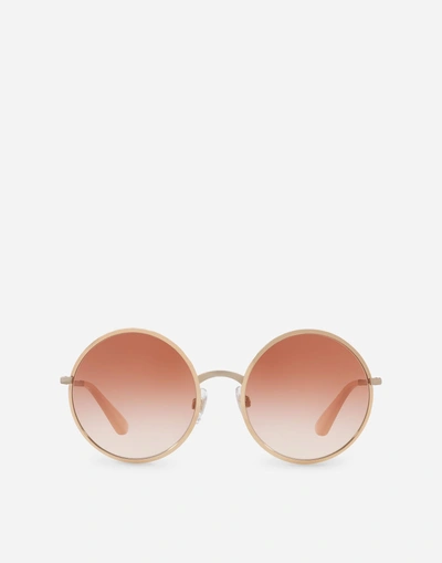 Shop Dolce & Gabbana Sicilian Taste Sunglasses In Pink Gold