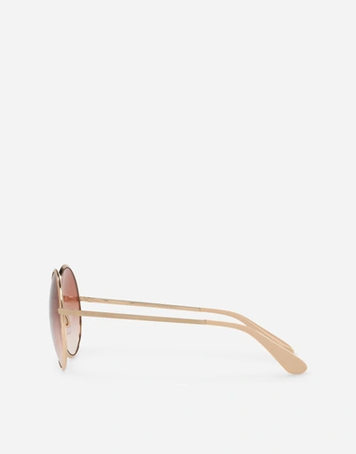 Shop Dolce & Gabbana Sicilian Taste Sunglasses In Pink Gold