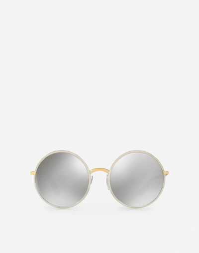 Shop Dolce & Gabbana Sicilian Taste Sunglasses In Gold And Silver