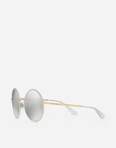Shop Dolce & Gabbana Sicilian Taste Sunglasses In Gold And Silver