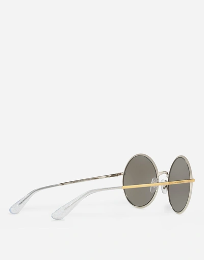 Shop Dolce & Gabbana Sicilian Taste Sunglasses In Gold And Silver