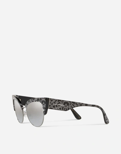 Shop Dolce & Gabbana Print Family Sunglasses In Leo Print And Silver