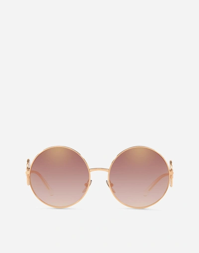 Shop Dolce & Gabbana Sicilian Sweet Sunglasses In Pink Gold