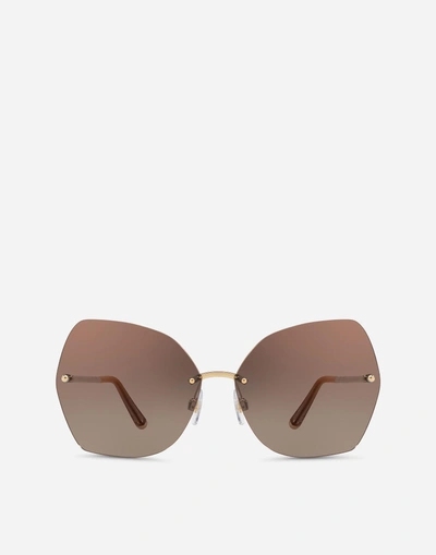 Shop Dolce & Gabbana Bell Sunglasses In Gold