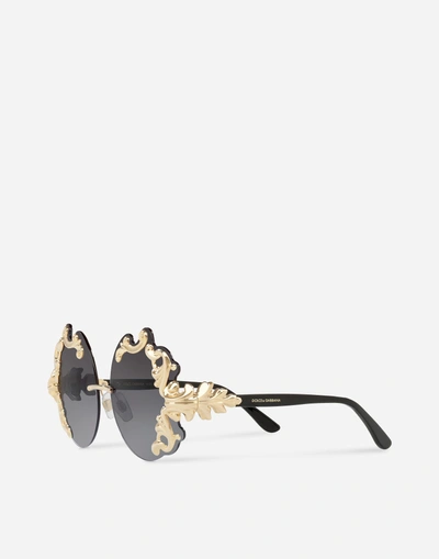 Shop Dolce & Gabbana New Baroque Sunglasses In Gold