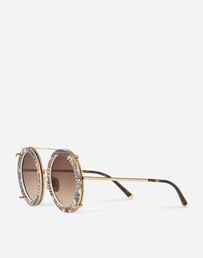 Shop Dolce & Gabbana Customize Your Eyes Sunglasses In Gold