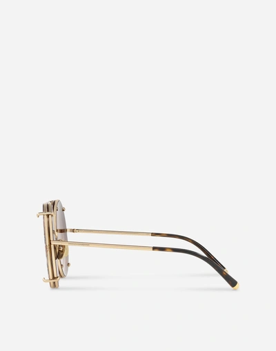 Shop Dolce & Gabbana Customize Your Eyes Sunglasses In Gold