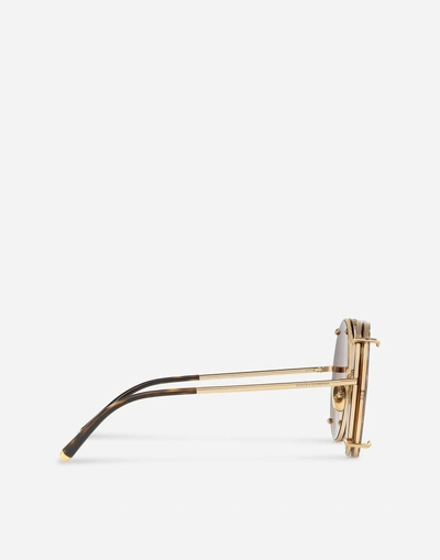 Shop Dolce & Gabbana Customize Your Eyes Sunglasses In Gold