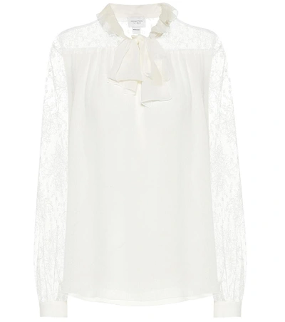 Shop Giambattista Valli Pussy-bow Silk Blouse In White