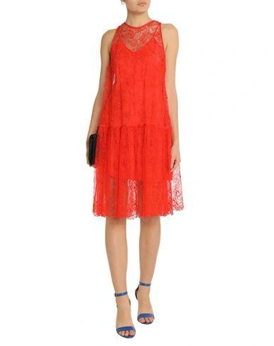 Shop Msgm Knee-length Dress In Red
