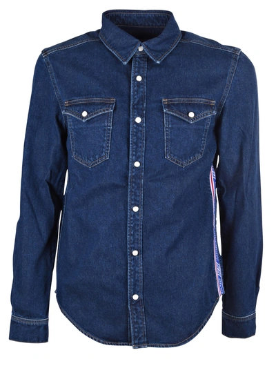 Shop Givenchy 4g Denim Shirt In Dark Blue