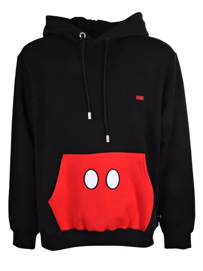 Shop Gcds Mickey Mouse Detail Hoodie In Black