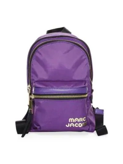 Shop Marc Jacobs Mini Logo Backpack In Eggplant