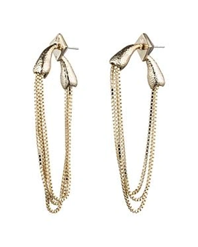 Shop Alexis Bittar Chain Loop Drop Earrings In Gold