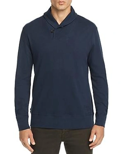 Shop Oobe Tradd Shawl-collar Pullover Sweater In True Navy