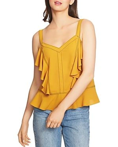 Shop 1.state Contrast-stitched Ruffle Camisole In Honey Pot