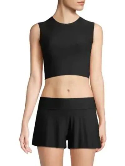 Shop Commando Butter Crop Muscle Tee In Midnight