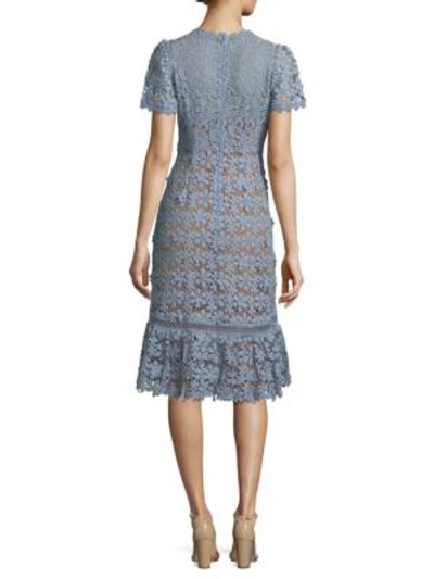 Shop Michael Michael Kors Floral Lace A-line Dress In Chambray