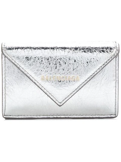 Shop Balenciaga Mini Envelope Wallet In 8106 Metallic