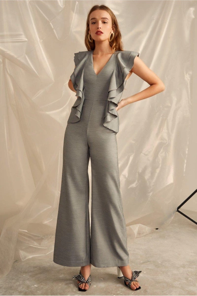 Shop C/meo Collective You Or Me Jumpsuit In Grey Marle