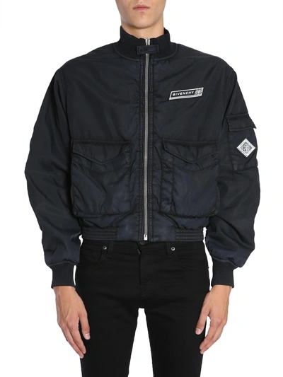 Shop Givenchy Bomber Jacket With Patches In Nero